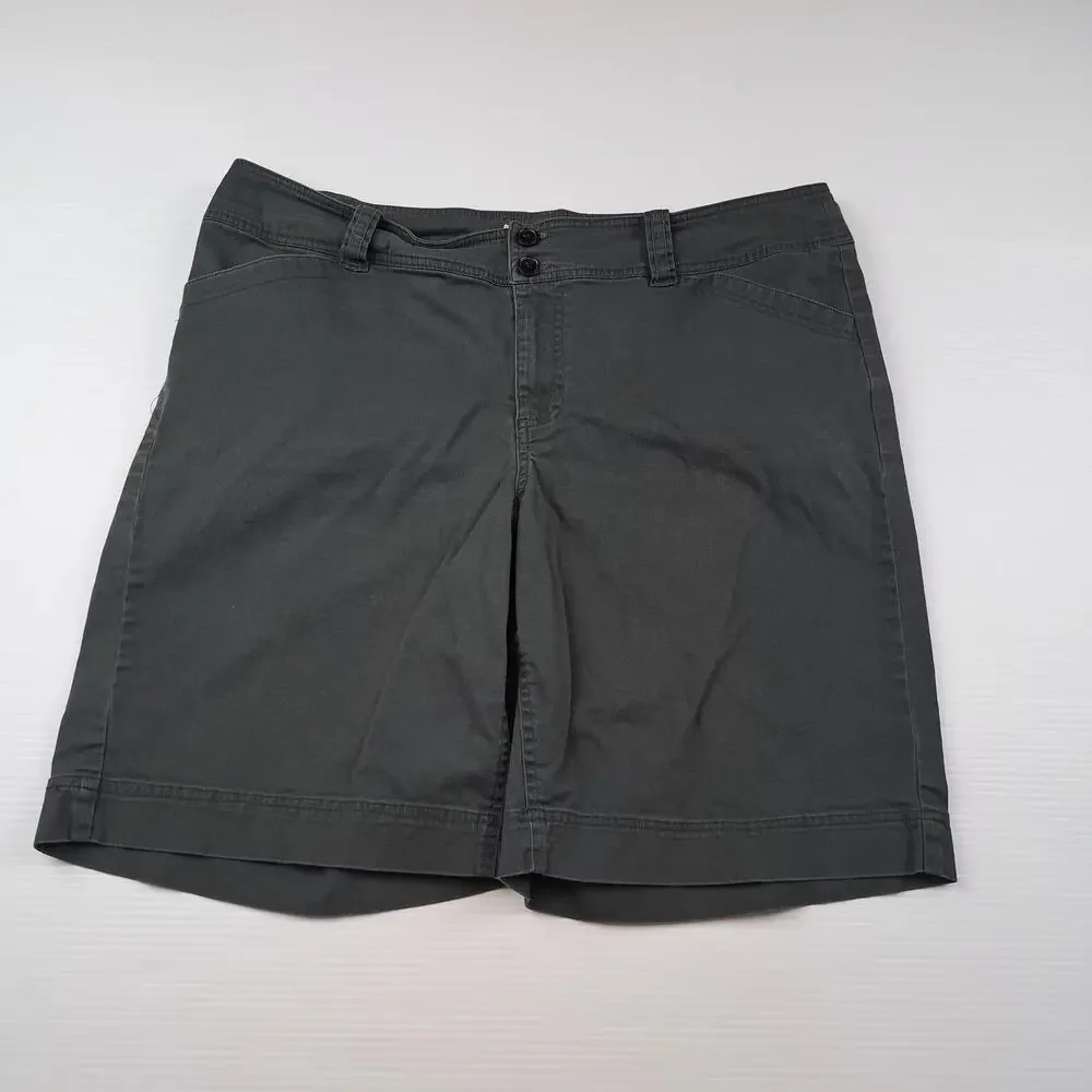 Crazy Shirts Shorts Womens 14 Gray Chino Twill Stretch 9
